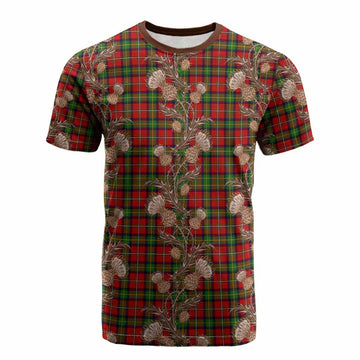 Boyd Tartan Cotton T-shirt Seamless Scottish Thistle Flowers