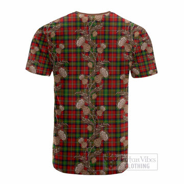 Boyd Tartan Cotton T-shirt Seamless Scottish Thistle Flowers