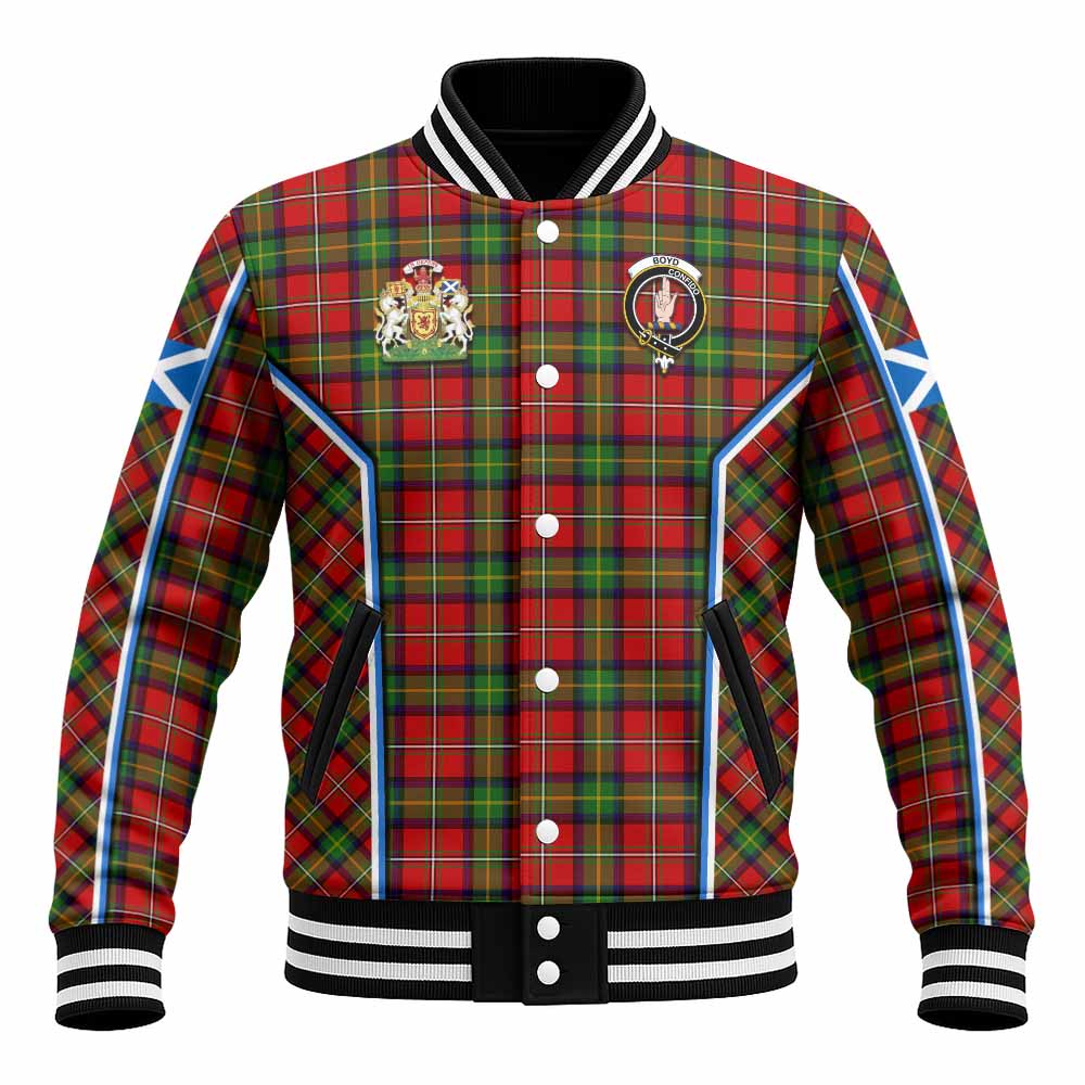Boyd Tartan Crest Baseball Jacket Scotland Coat of Arm Flag Style - Tartan Vibes Clothing