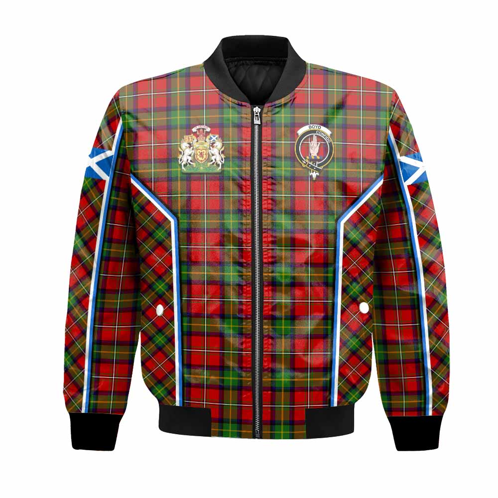 Boyd Tartan Crest Bomber Jacket Scotland Coat of Arm Flag Style - Tartan Vibes Clothing