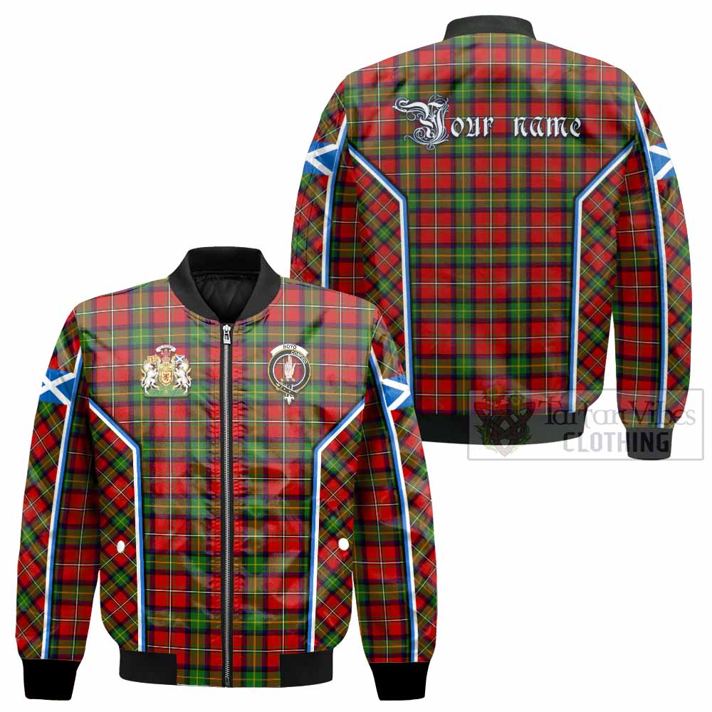 Boyd Tartan Crest Bomber Jacket Scotland Coat of Arm Flag Style - Tartan Vibes Clothing