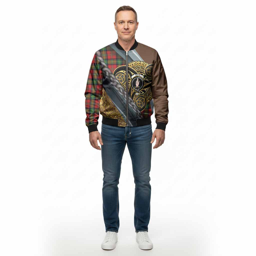 Boyd Tartan Crest Bomber Jacket Scottish Triskele Celtic