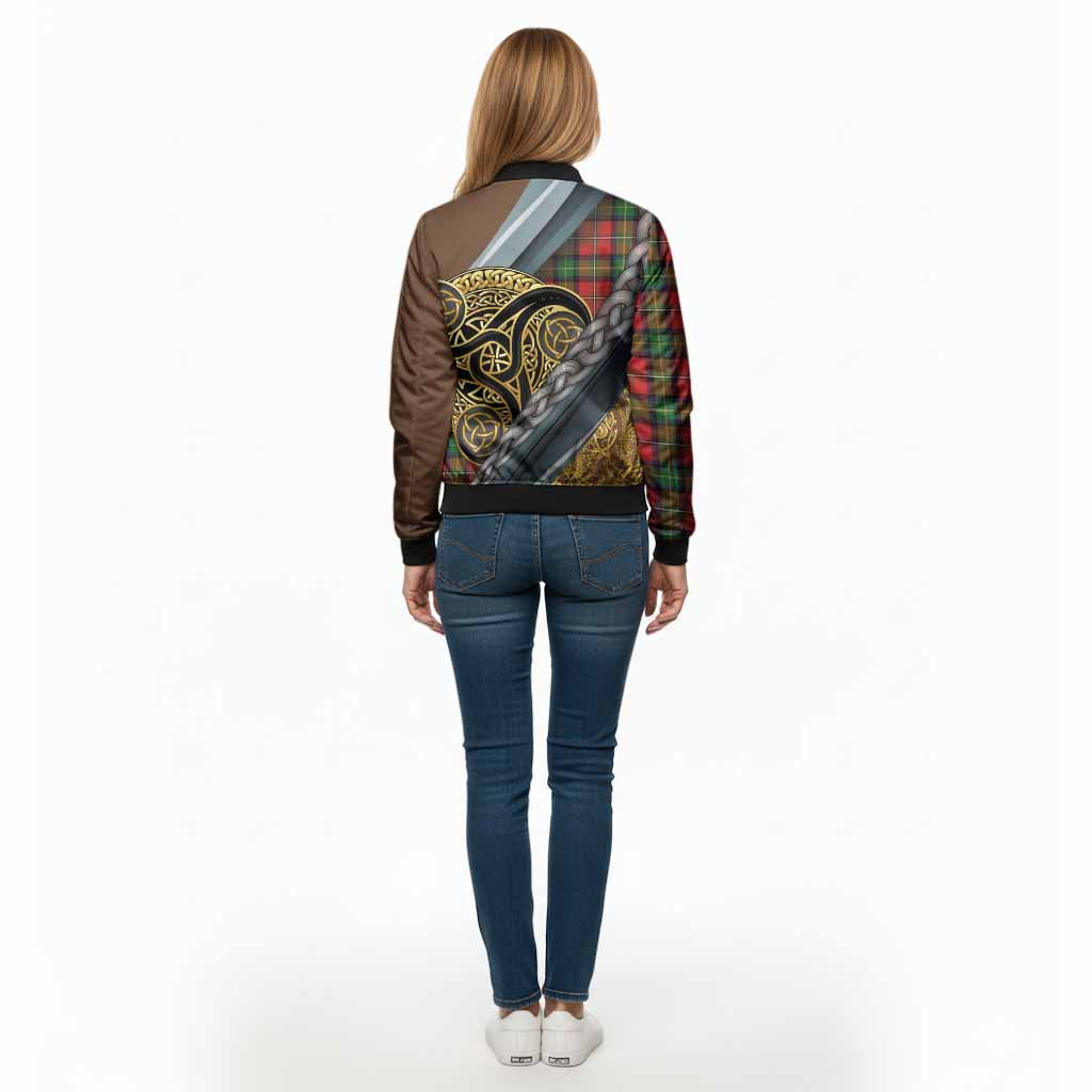 Boyd Tartan Crest Bomber Jacket Scottish Triskele Celtic