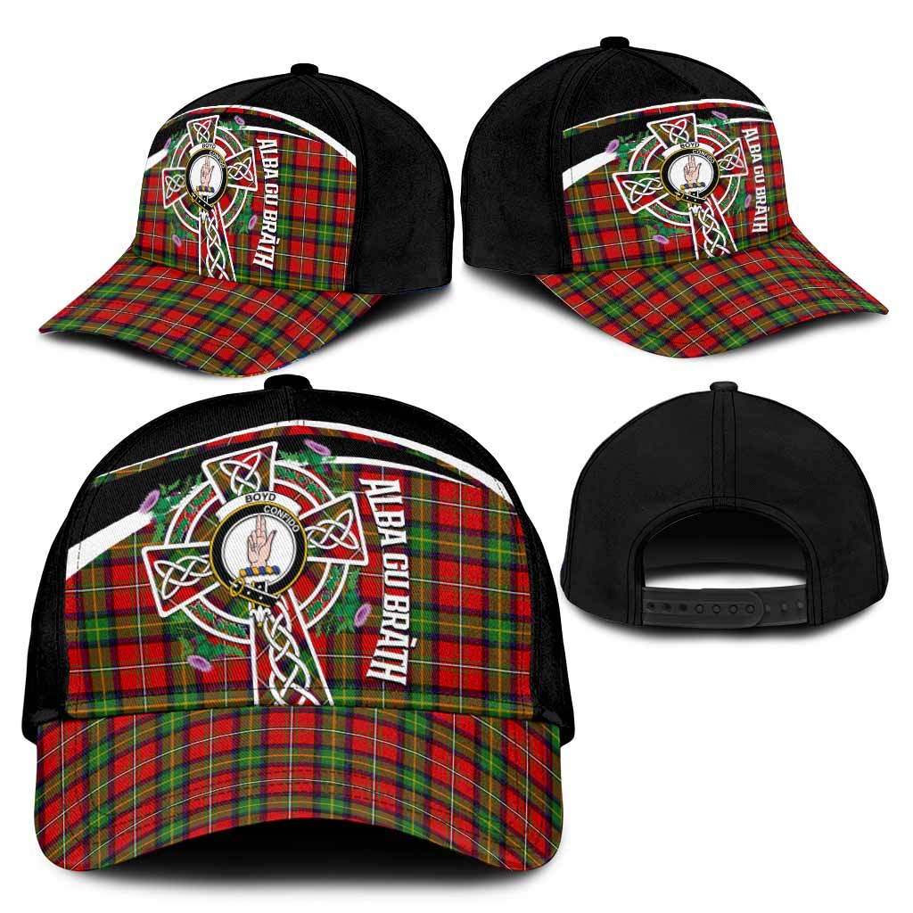 Boyd Tartan Crest Classic Cap Scottish Thistle Celtic Cross Alba Gu Brath