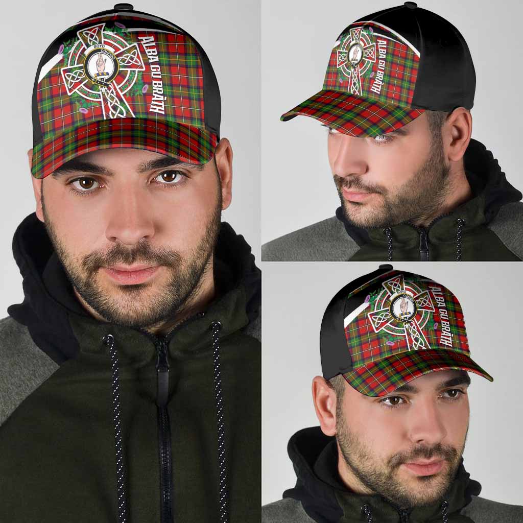 Boyd Tartan Crest Classic Cap Scottish Thistle Celtic Cross Alba Gu Brath