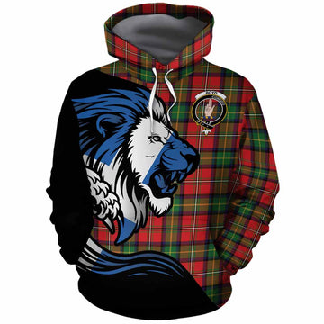 Boyd Tartan Crest Cotton Hoodie Scottish Golden Lions Wave Flow