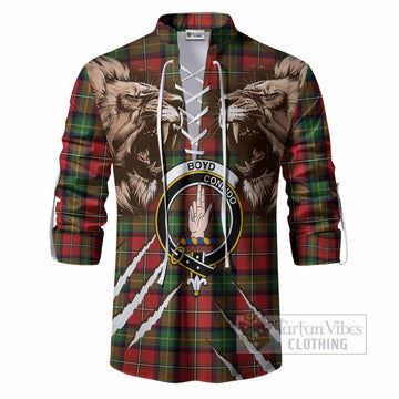 Boyd Tartan Crest Ghillie Shirt Ferocious Lion Style