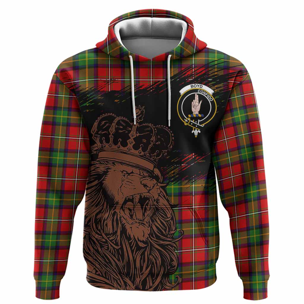 Boyd Tartan Crest Hoodie Crowned Lion Heritage Style
