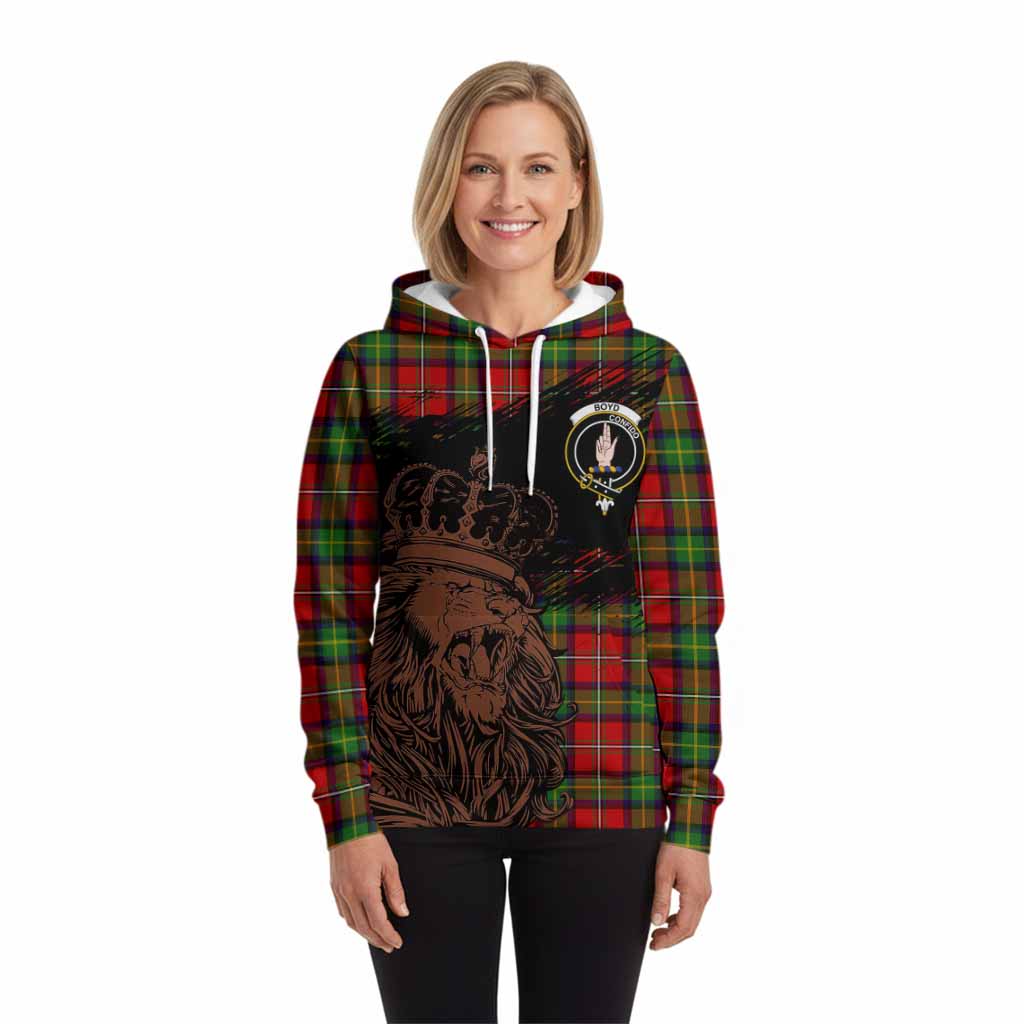 Boyd Tartan Crest Hoodie Crowned Lion Heritage Style