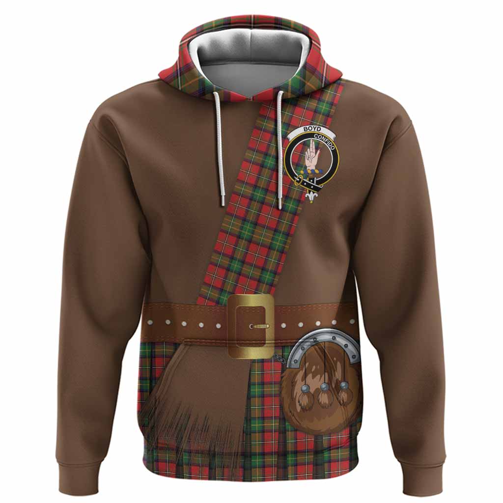Boyd Tartan Crest Hoodie Kilt Costume Style