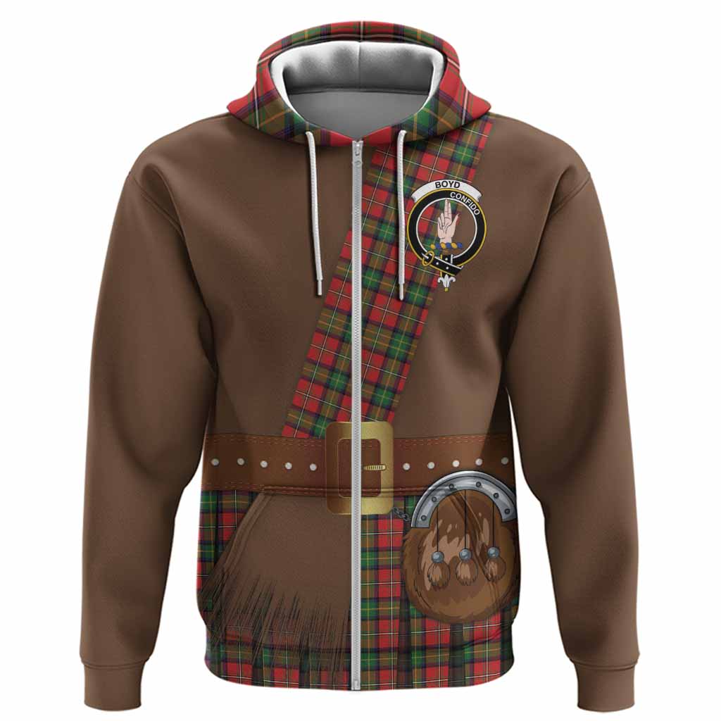 Boyd Tartan Crest Hoodie Kilt Costume Style