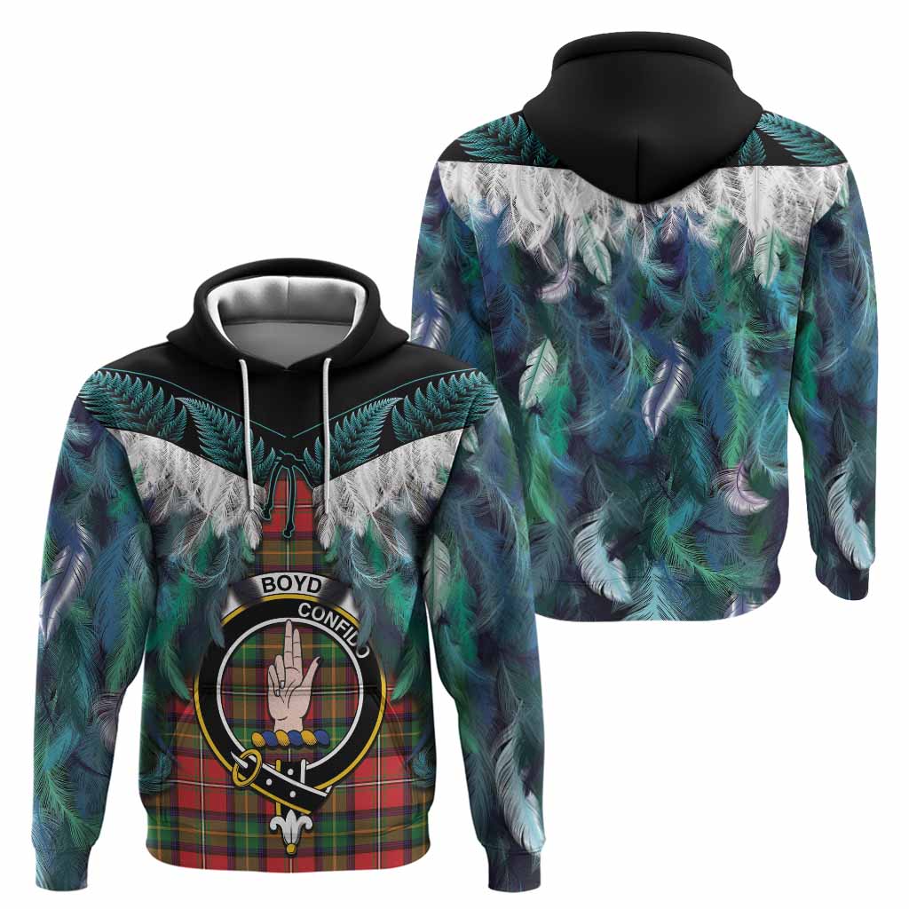 Boyd Tartan Crest Hoodie New Zealand Maori Korowai Cloak