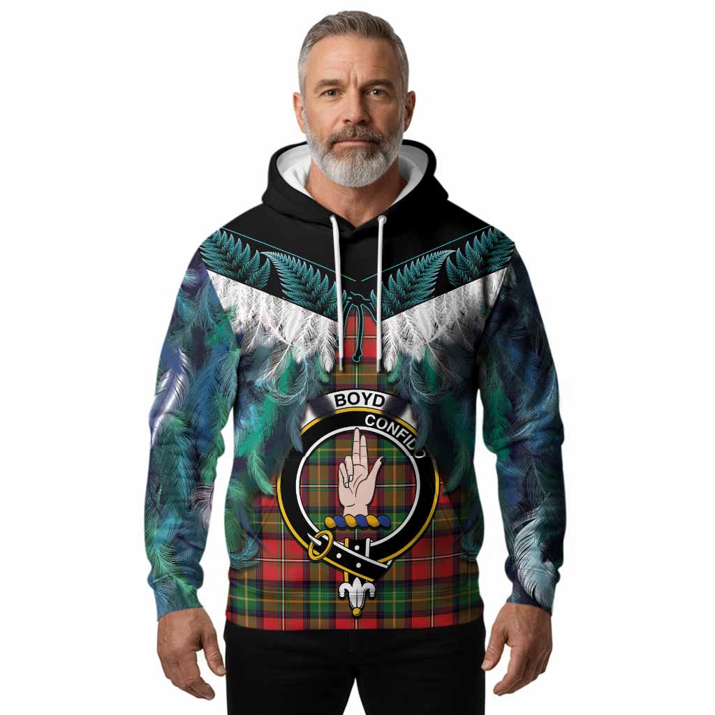 Boyd Tartan Crest Hoodie New Zealand Maori Korowai Cloak