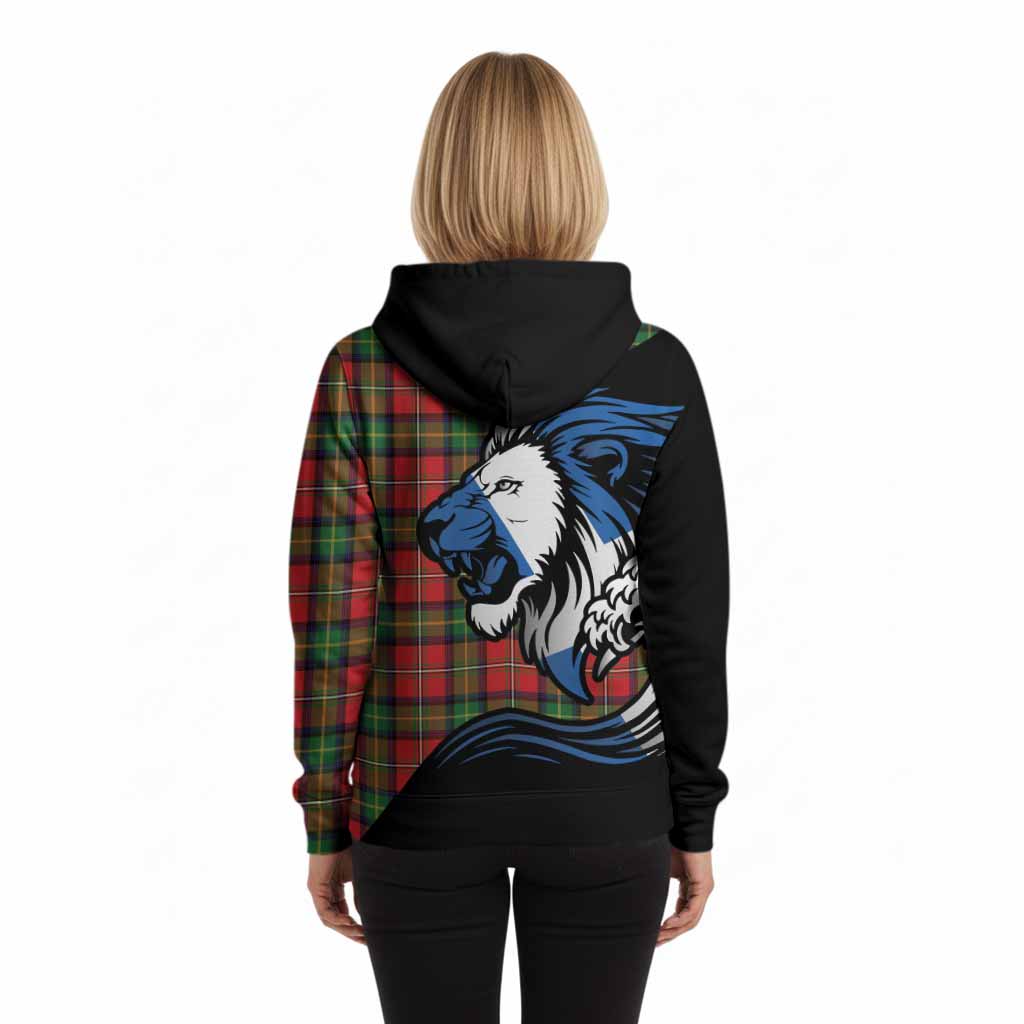 Boyd Tartan Crest Hoodie Scottish Golden Lions Wave Flow