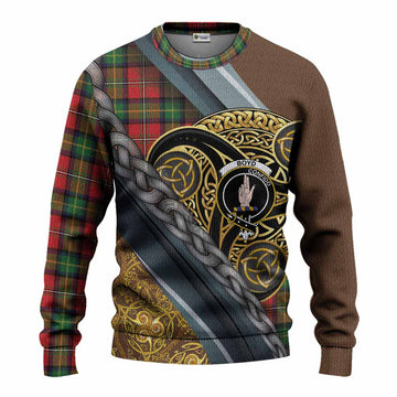 Boyd Tartan Crest Knitted Sweater Scottish Triskele Celtic