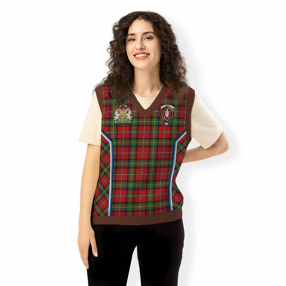 Boyd Tartan Crest Knitted V-Neck Vest Scotland Coat of Arm Flag Style - Tartan Vibes Clothing