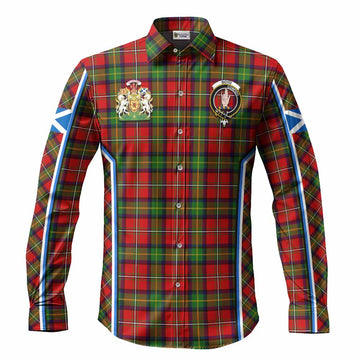 Boyd Tartan Crest Long Sleeve Button Shirts Scotland Coat of Arm Flag Style - Tartan Vibes Clothing