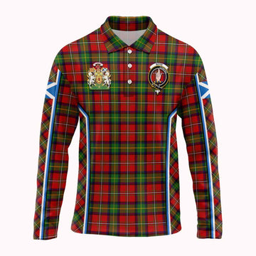 Boyd Tartan Crest Long Sleeve Polo Shirt Scotland Coat of Arm Flag Style