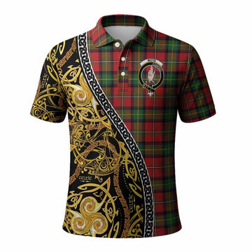 Boyd Tartan Crest Polo Shirt Celtic Knot and Triple Trickle Spiral Symbols