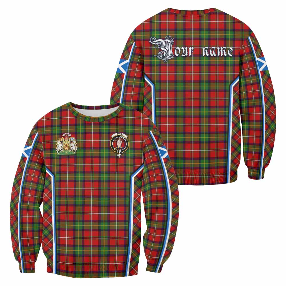Boyd Tartan Crest Sweatshirt Scotland Coat of Arm Flag Style - Tartan Vibes Clothing