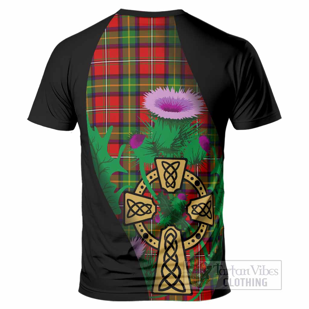 Boyd Tartan Crest T-Shirt Celtic Cross Thistle Flowers