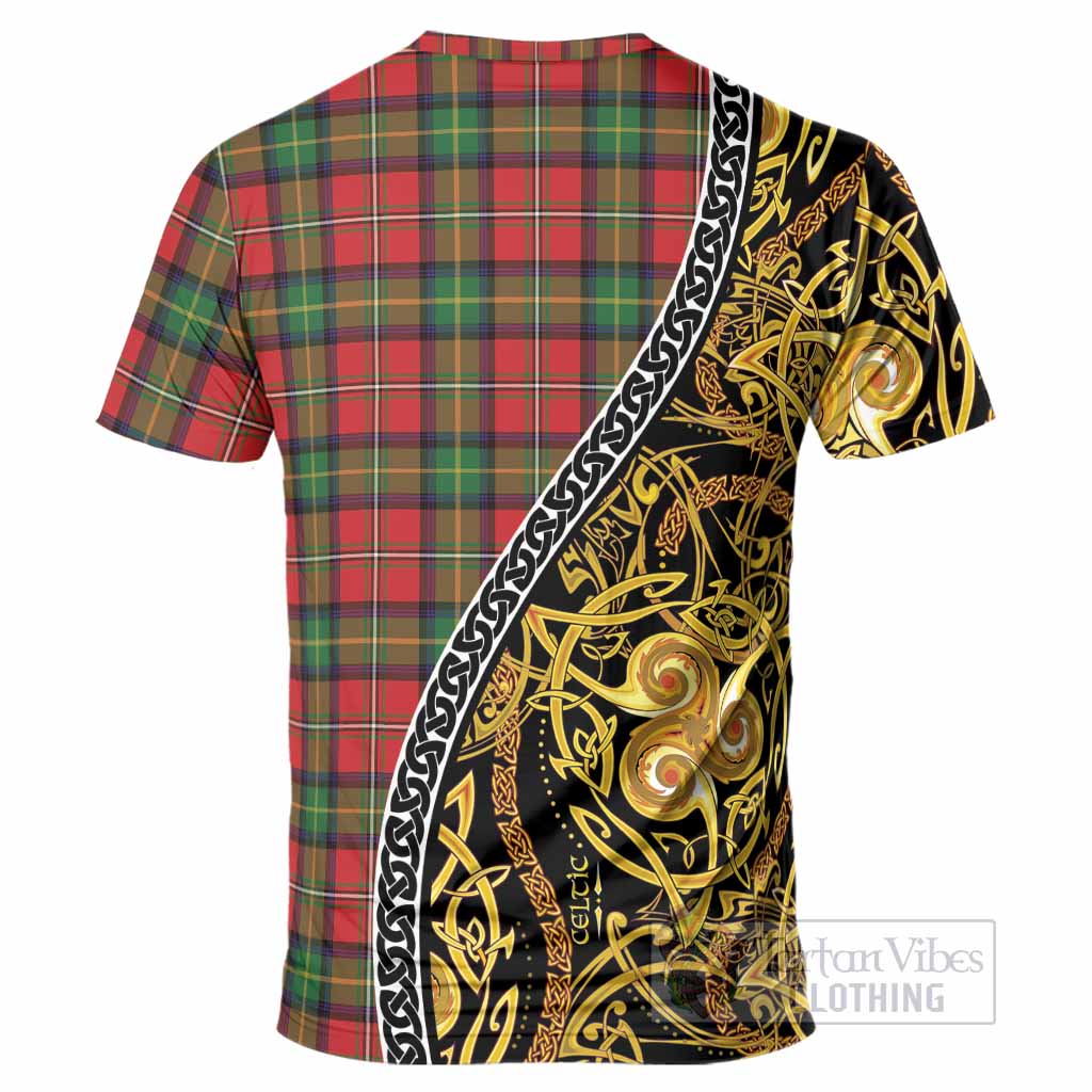 Boyd Tartan Crest T-Shirt Celtic Knot and Triple Trickle Spiral Symbols