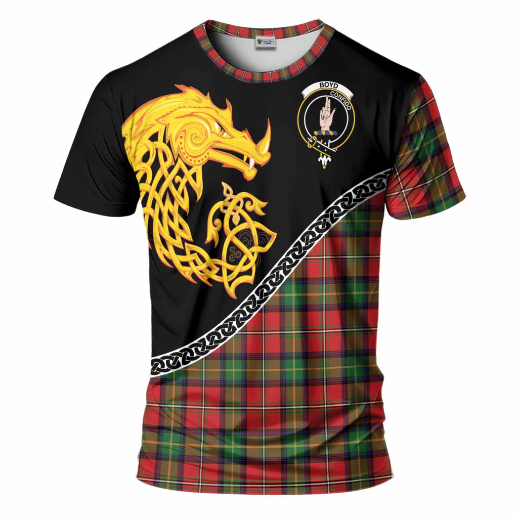 Boyd Tartan Crest T-Shirt Legendary Dragon Knot Half Style