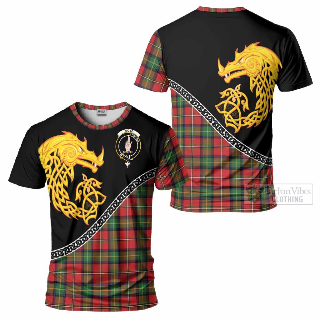 Boyd Tartan Crest T-Shirt Legendary Dragon Knot Half Style