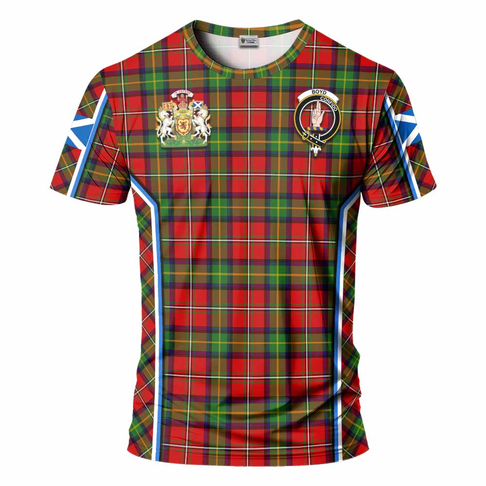 Boyd Tartan Crest T-shirt Scotland Coat of Arm Flag Style - Tartan Vibes Clothing