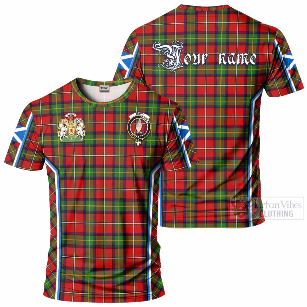 Boyd Tartan Crest T-shirt Scotland Coat of Arm Flag Style - Tartan Vibes Clothing