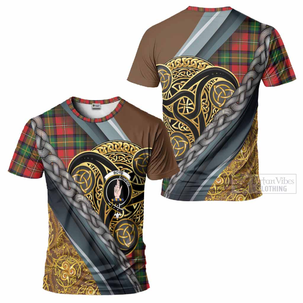 Boyd Tartan Crest T-Shirt Scottish Triskele Celtic