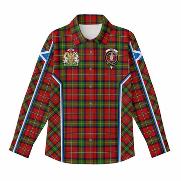Boyd Tartan Crest Women Casual Shirt Scotland Coat of Arm Flag Style - Tartan Vibes Clothing
