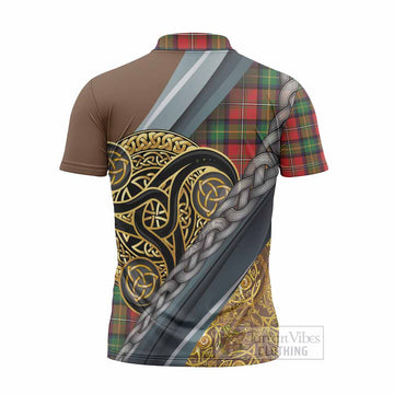 Boyd Tartan Crest Zipper Polo Shirt Scottish Triskele Celtic