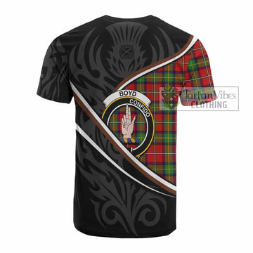 Boyd Tartan Family Crest Cotton T-shirt Celtic Scottish Thistle Floral - Tartan Vibes Clothing