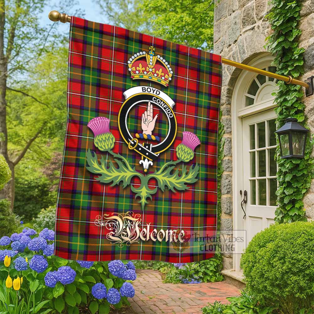 Boyd Tartan Family Crest Garden Flag Royal Thistle Welcome Style - Tartan Vibes Clothing