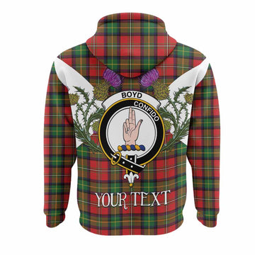 Boyd Tartan Family Crest Hoodie Scottish Burns Night Thistle Floral