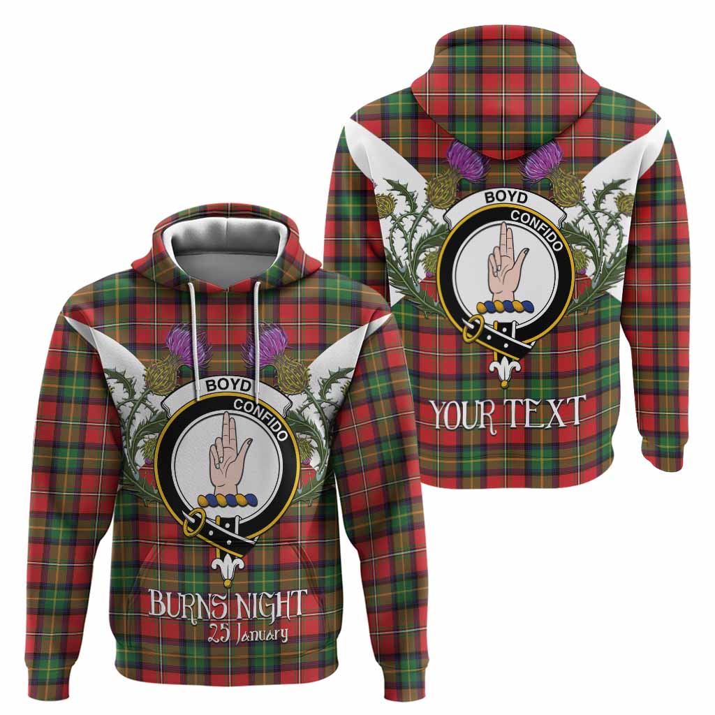 Boyd Tartan Family Crest Hoodie Scottish Burns Night Thistle Floral