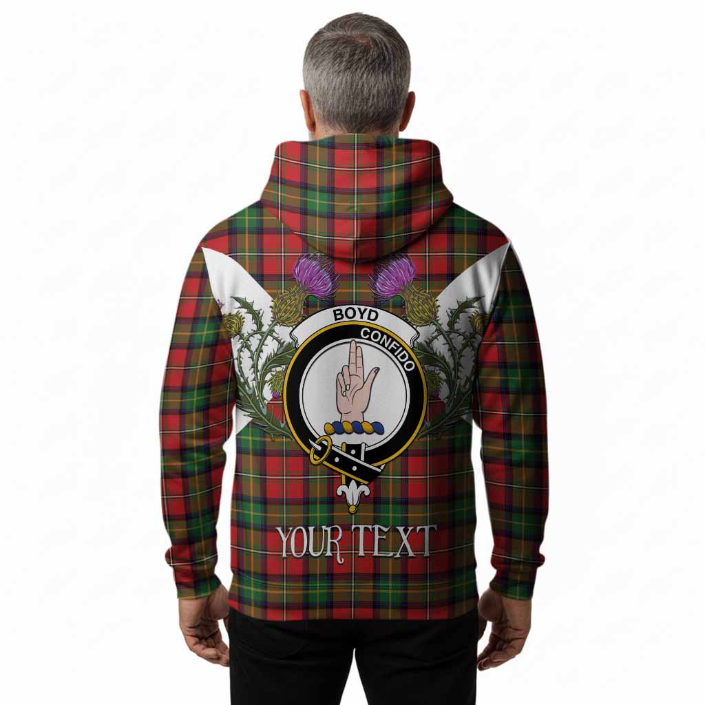 Boyd Tartan Family Crest Hoodie Scottish Burns Night Thistle Floral