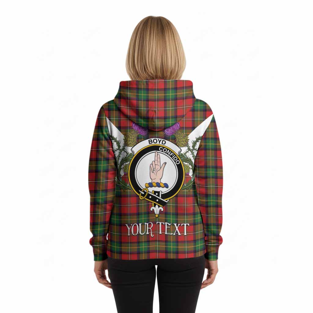 Boyd Tartan Family Crest Hoodie Scottish Burns Night Thistle Floral