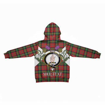 Boyd Tartan Family Crest Kid Hoodie Scottish Burns Night Thistle Floral