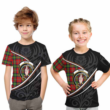 Boyd Tartan Family Crest Kid T-shirt Celtic Scottish Thistle Floral
