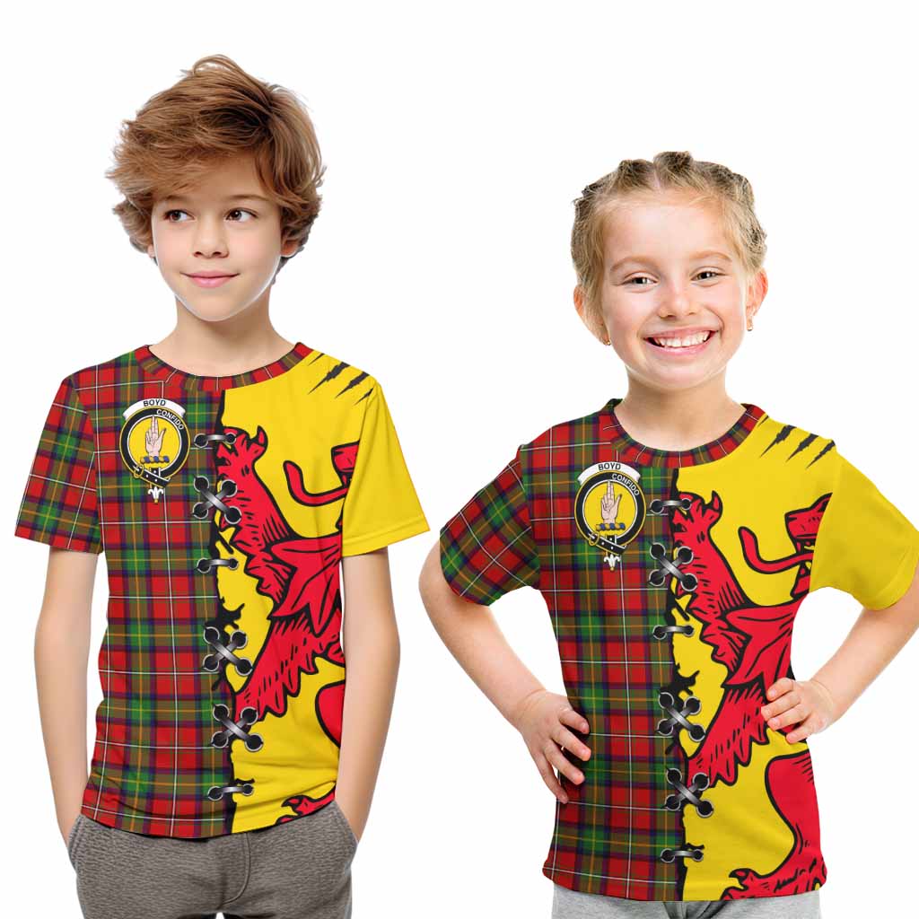 Boyd Tartan Family Crest Kid T-shirt Lion Rampant Honor - Tartan Vibes Clothing