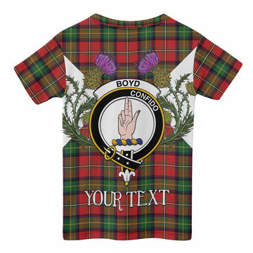 Boyd Tartan Family Crest Kid T-shirt Scottish Burns Night Thistle Floral