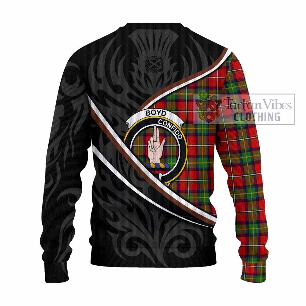 Boyd Tartan Family Crest Knitted Sweater Celtic Scottish Thistle Floral - Tartan Vibes Clothing
