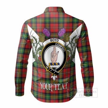 Boyd Tartan Family Crest Long Sleeve Button Shirts Scottish Burns Night Thistle Floral