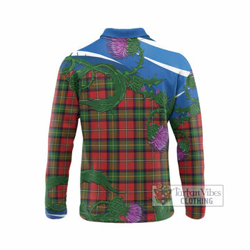 Boyd Tartan Family Crest Long Sleeve Polo Shirt Thistle in Minimalism