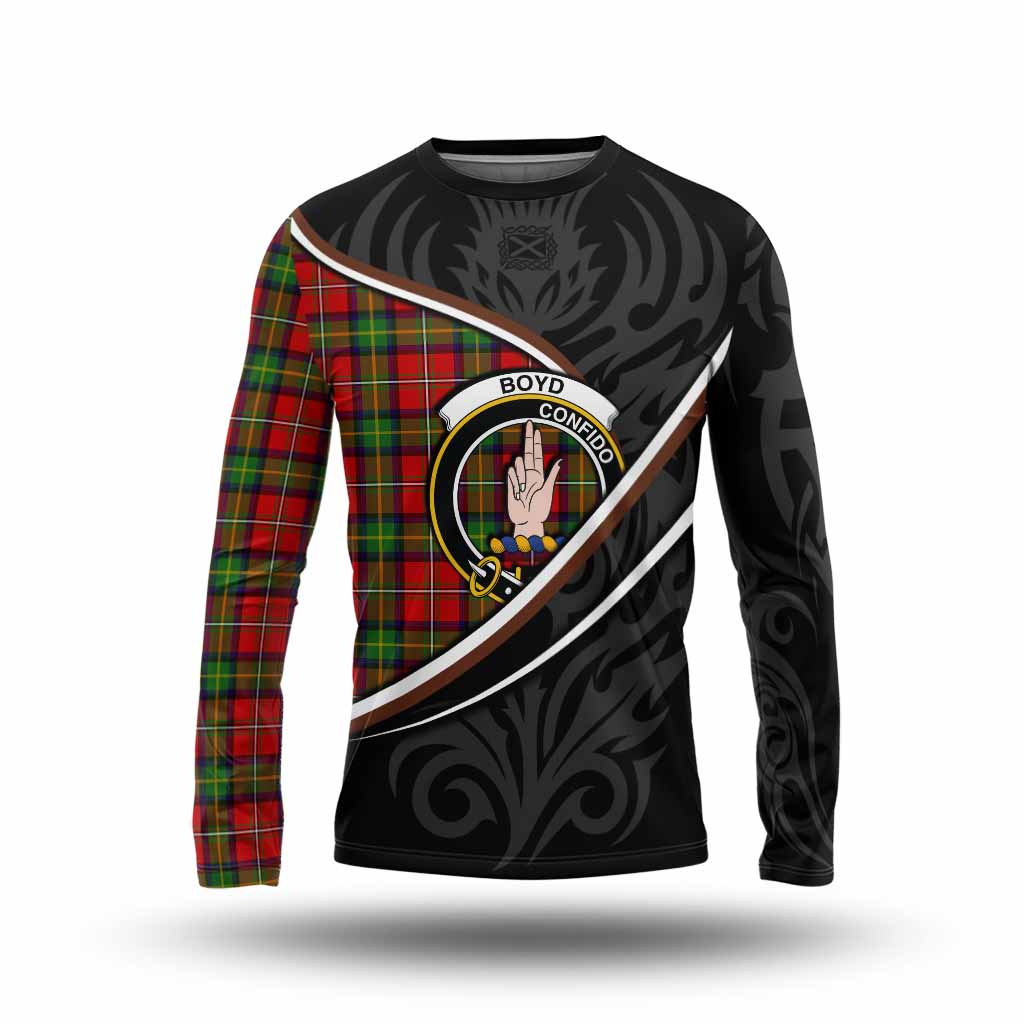 Boyd Tartan Family Crest Long Sleeve T-Shirt Celtic Scottish Thistle Floral - Tartan Vibes Clothing