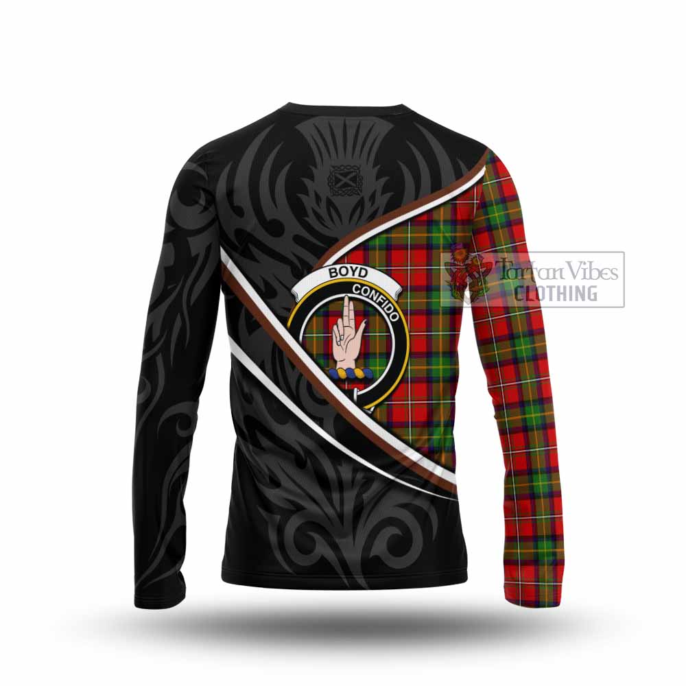 Boyd Tartan Family Crest Long Sleeve T-Shirt Celtic Scottish Thistle Floral - Tartan Vibes Clothing