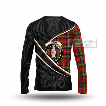 Boyd Tartan Family Crest Long Sleeve T-Shirt Celtic Scottish Thistle Floral