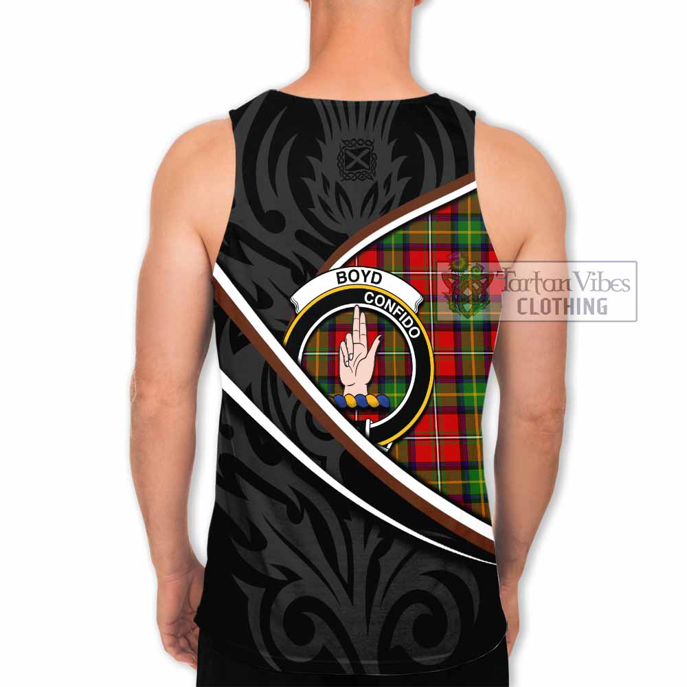 Boyd Tartan Family Crest Men Tank Top Celtic Scottish Thistle Floral - Tartan Vibes Clothing